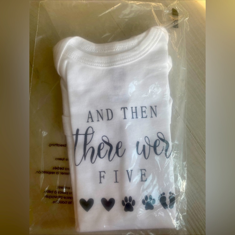 And Then There Were Five Newborn Onesie Never Opened